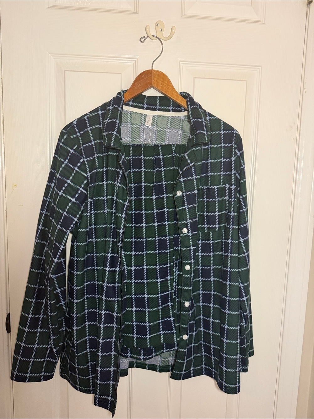 Plaid Button Pajamas